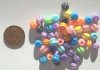 50 7mm Acrylic Striped Round Mix